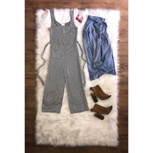 Black and White Vertical Striped Jumpsuit